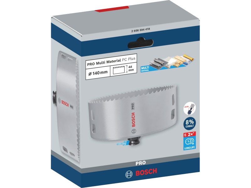 Žaga za izrezovanje lukenj PRO Multi Material PC Plus, 140mm, 2608594418